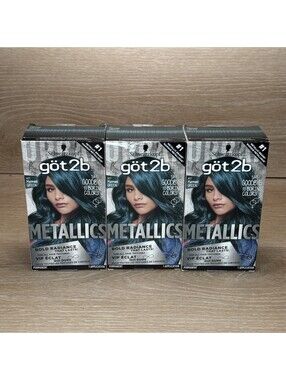 Lot 3 Got2b Metallics Permanent Hair Color #M77 Mermaid Green Bold Radiance Dye